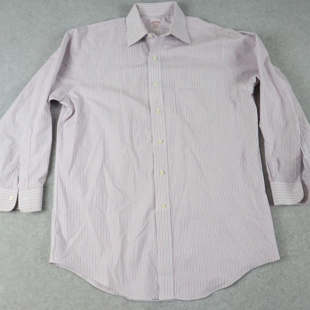 Brooks Brothers Shirt Mens 15.5-32 Regular Fit Button Up Striped Long Sleeve